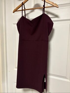 Eclipse Mini Dress in Plum Burgundy